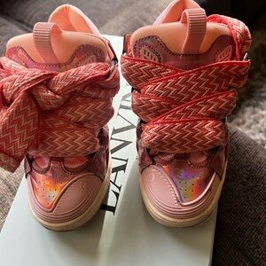 Lanvin Kids Iridescent Pink Sneakers